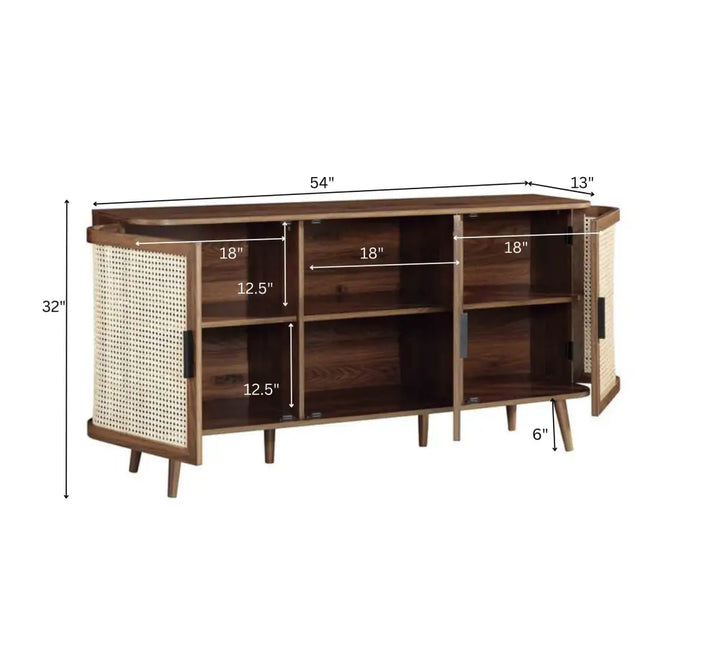 Demyan Wooden 4.5FT Console Sideboard
