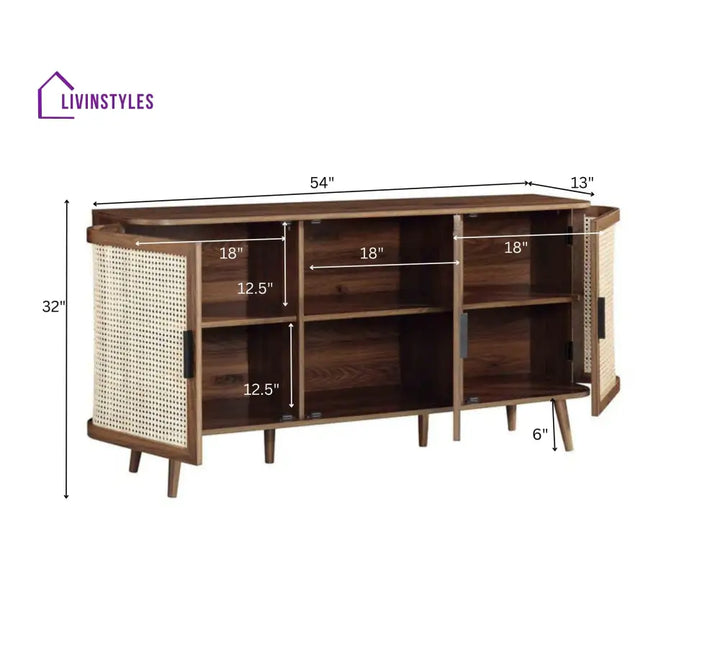 Demyan Wooden 4.5FT Console Sideboard