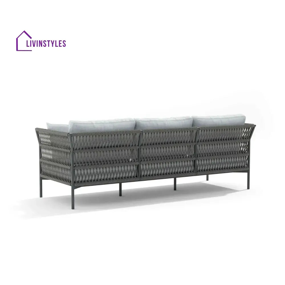 Denali Outdoor Rope 7-Seater Sofa Set With Glass Top Table - Sofa Set