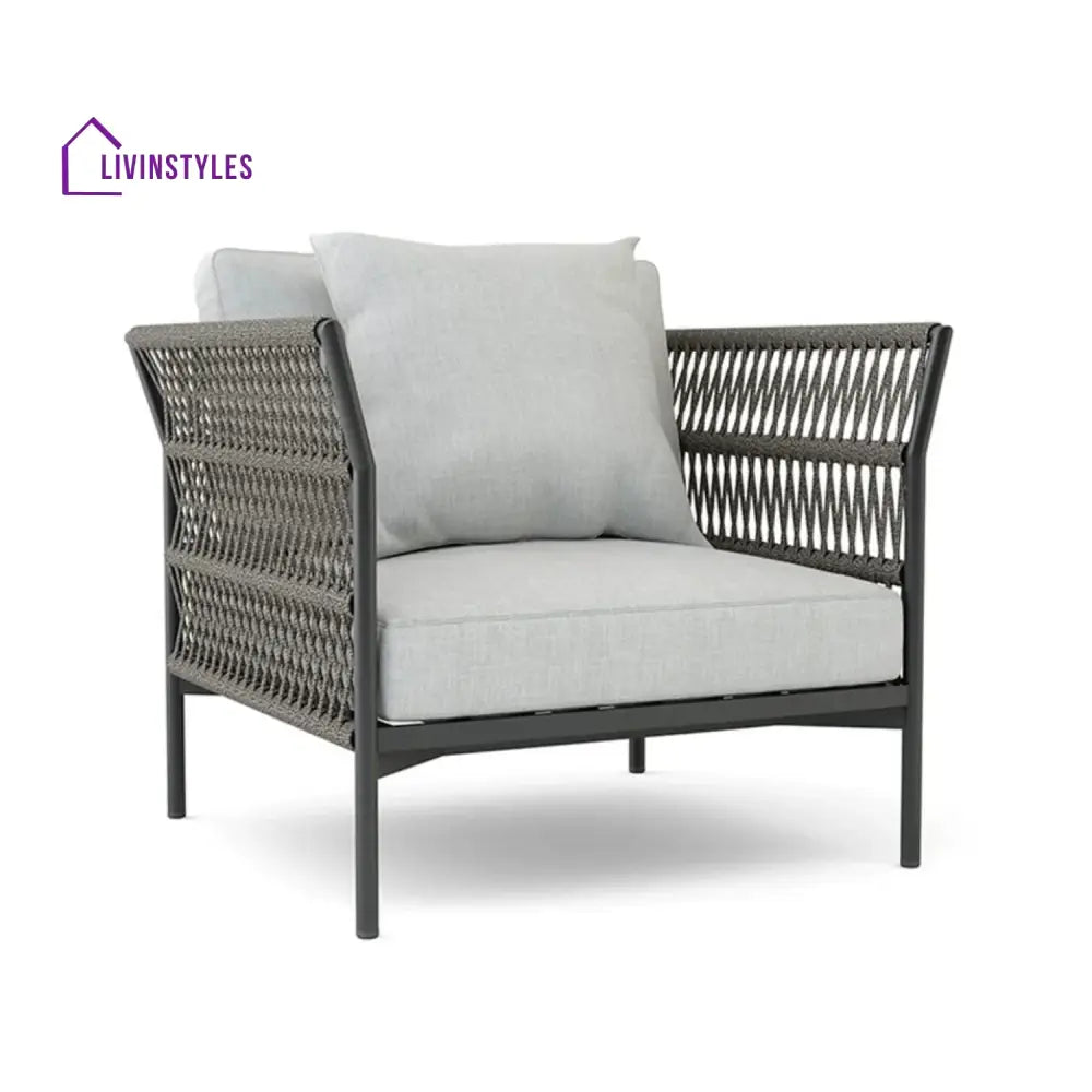 Denali Outdoor Rope 7-Seater Sofa Set With Glass Top Table - Sofa Set