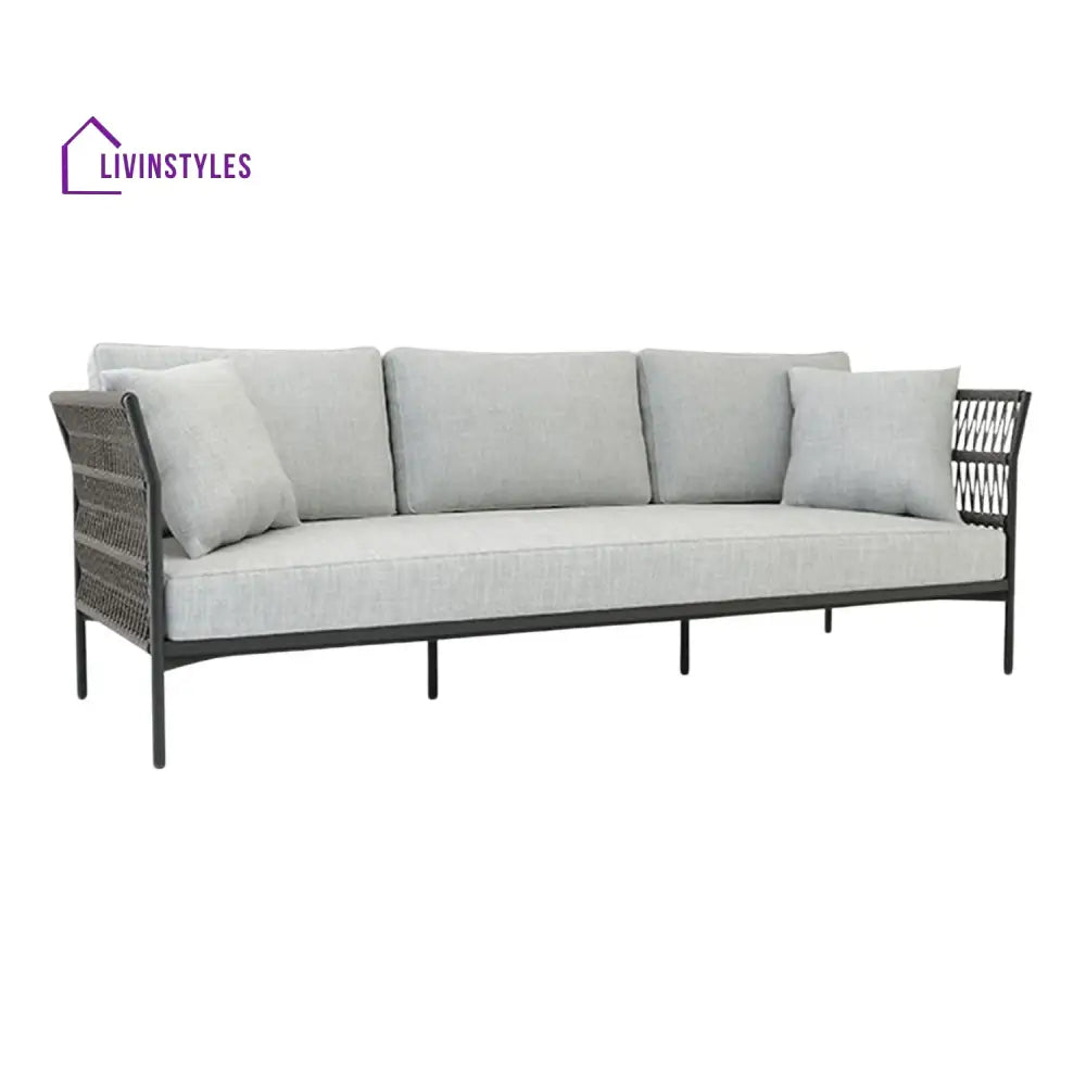 Denali Outdoor Rope 7-Seater Sofa Set With Glass Top Table - Sofa Set