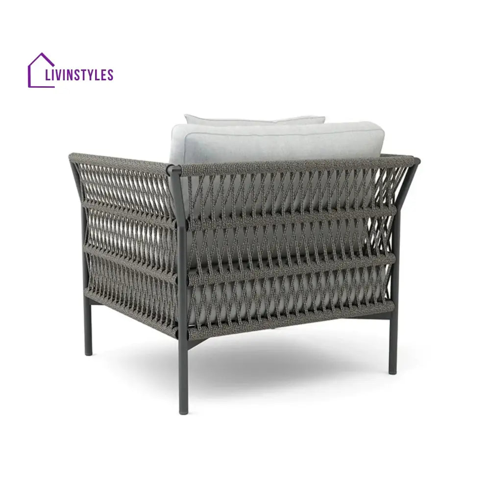 Denali Outdoor Rope 7-Seater Sofa Set With Glass Top Table - Sofa Set