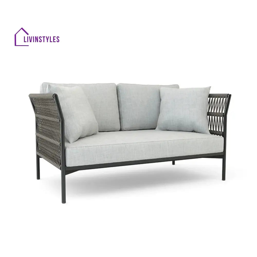 Denali Outdoor Rope 7-Seater Sofa Set With Glass Top Table - Sofa Set