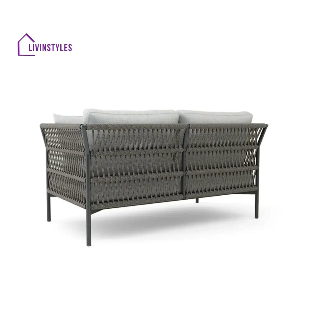 Denali Outdoor Rope 7-Seater Sofa Set With Glass Top Table - Sofa Set