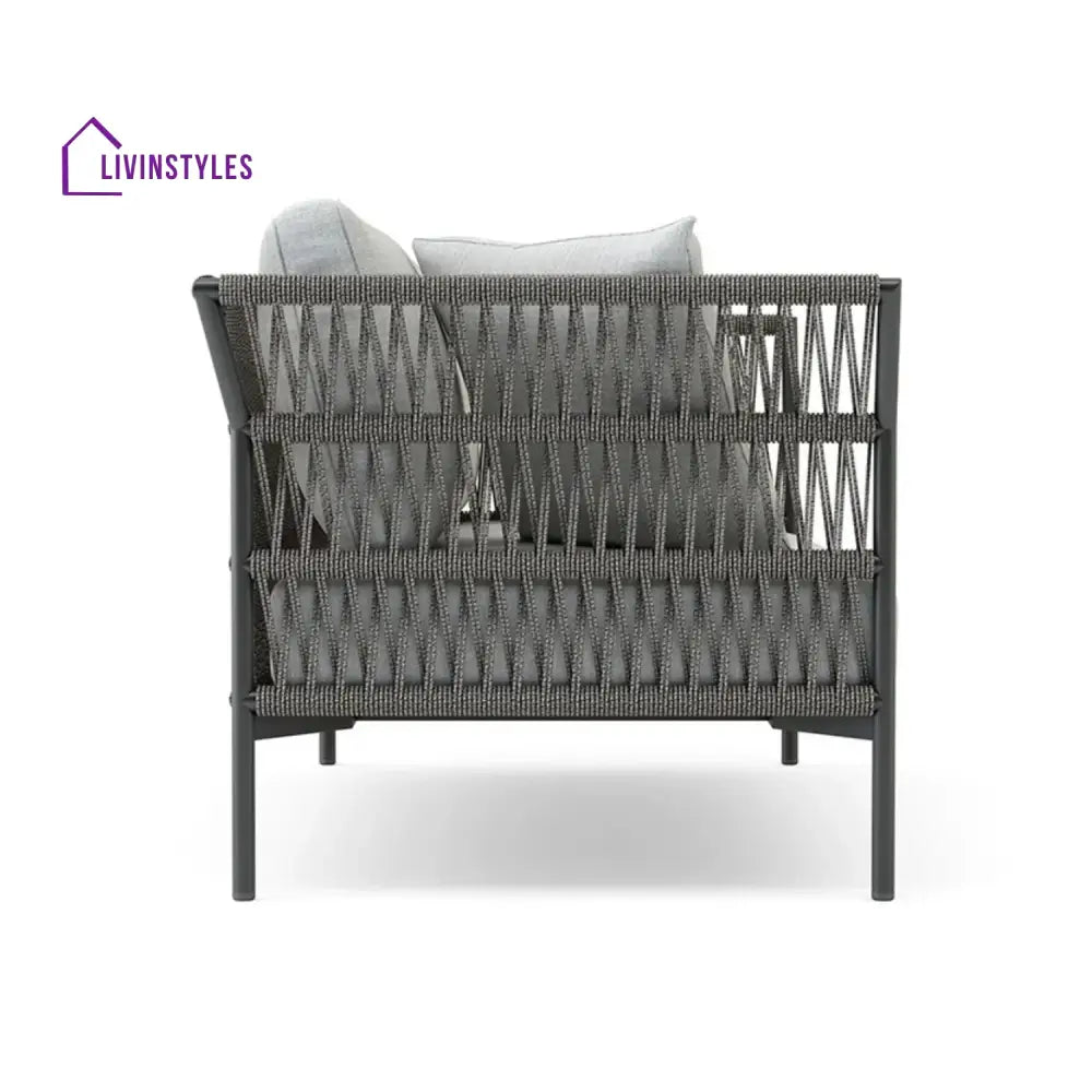 Denali Outdoor Rope 7-Seater Sofa Set With Glass Top Table - Sofa Set