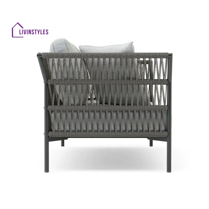 Denali Outdoor Rope 7-Seater Sofa Set With Glass Top Table - Sofa Set