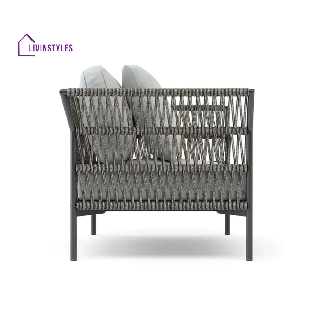 Denali Outdoor Rope 7-Seater Sofa Set With Glass Top Table - Sofa Set