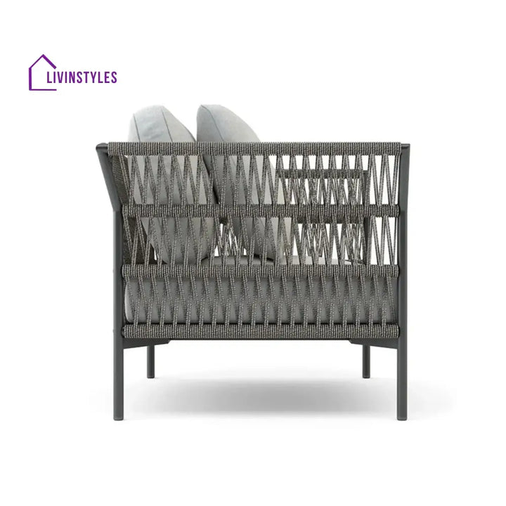 Denali Outdoor Rope 7-Seater Sofa Set With Glass Top Table - Sofa Set