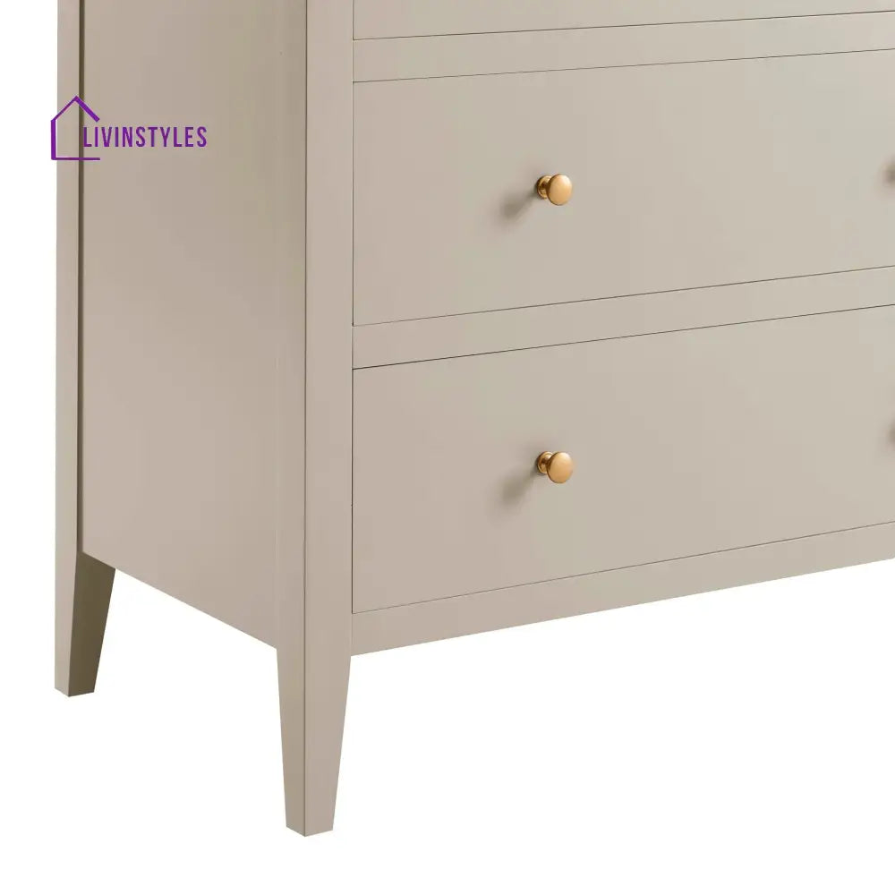 Denis 5 Drawer Chest - Taupe Chest of Drawers