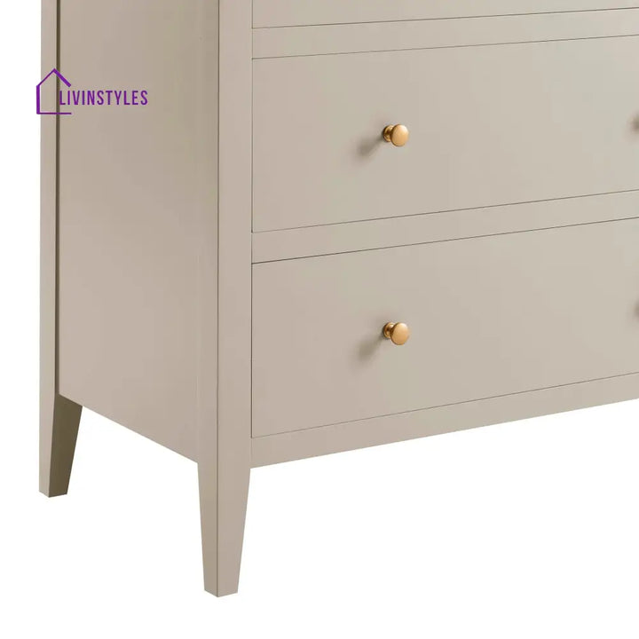 Denis 5 Drawer Chest - Taupe Chest of Drawers