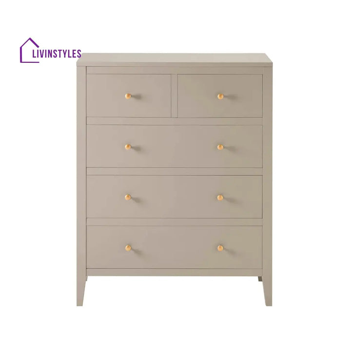 Denis 5 Drawer Chest - Taupe Chest of Drawers