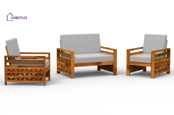 Denis Sheesham Wood Sofa Light Honey