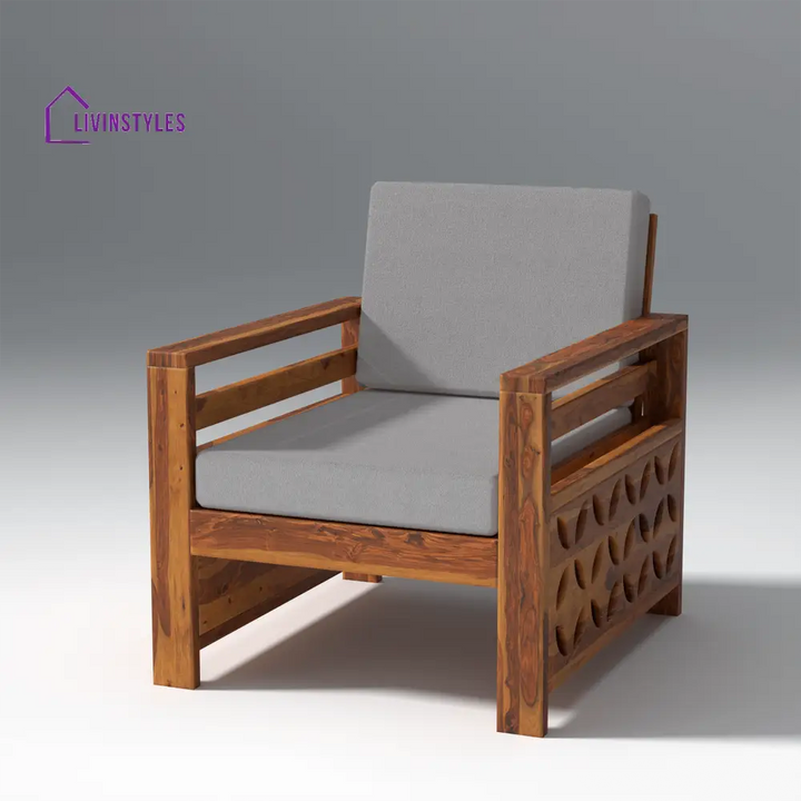 Denis Sheesham Wood Sofa Light Honey
