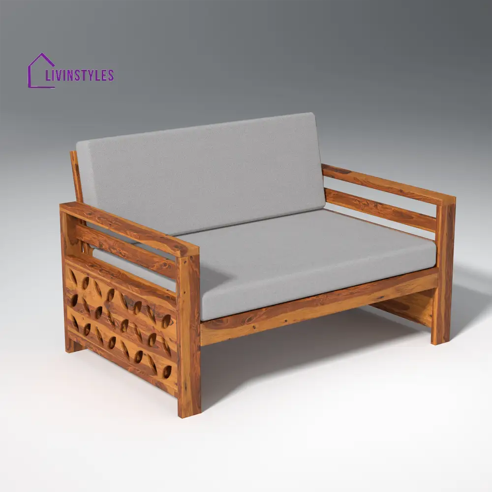 Denis Sheesham Wood Sofa Light Honey