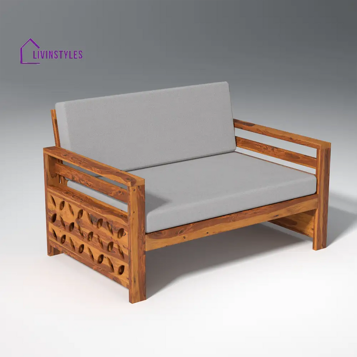 Denis Sheesham Wood Sofa Light Honey