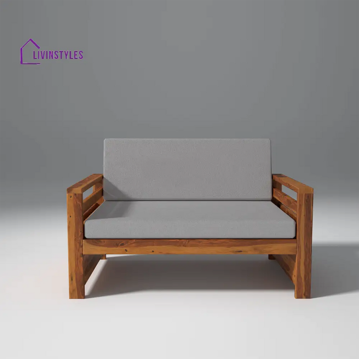 Denis Sheesham Wood Sofa Light Honey 2 Seater