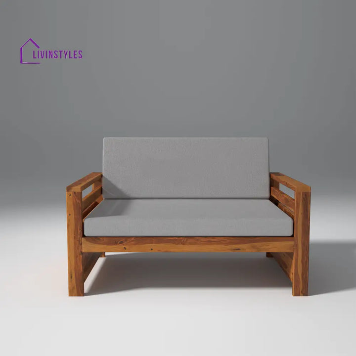 Denis Sheesham Wood Sofa Light Honey 2 Seater