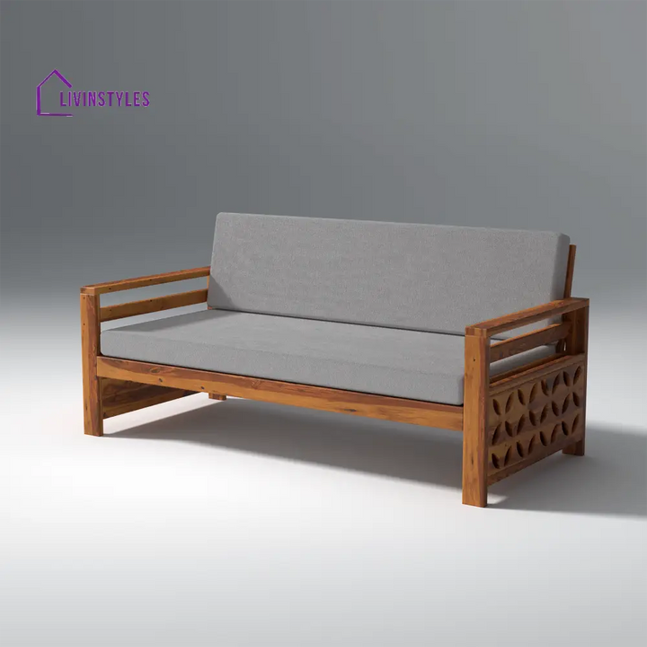 Denis Sheesham Wood Sofa Light Honey