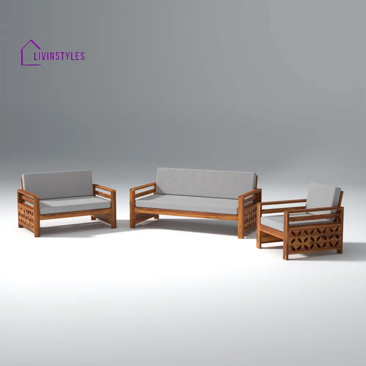 Denis Sheesham Wood Sofa Light Honey