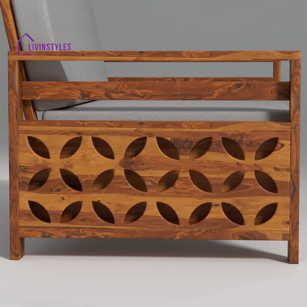 Denis Sheesham Wood Sofa Light Honey