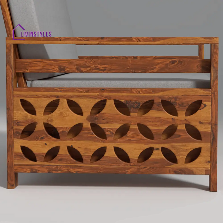 Denis Sheesham Wood Sofa Light Honey