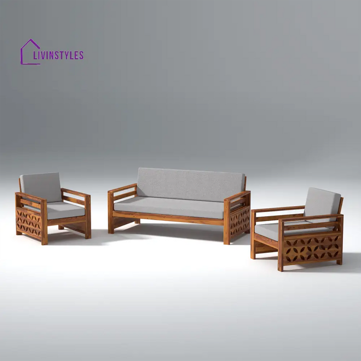 Denis Sheesham Wood Sofa Light Honey