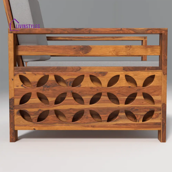 Denis Sheesham Wood Sofa Light Honey