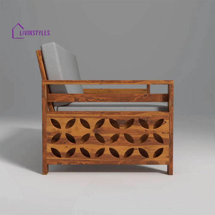 Denis Sheesham Wood Sofa Light Honey
