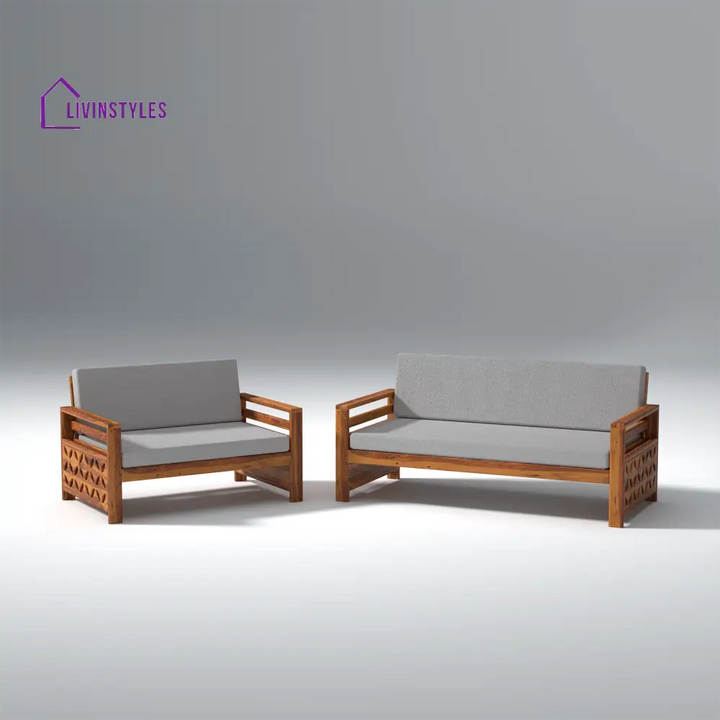Denis Sheesham Wood Sofa Light Honey