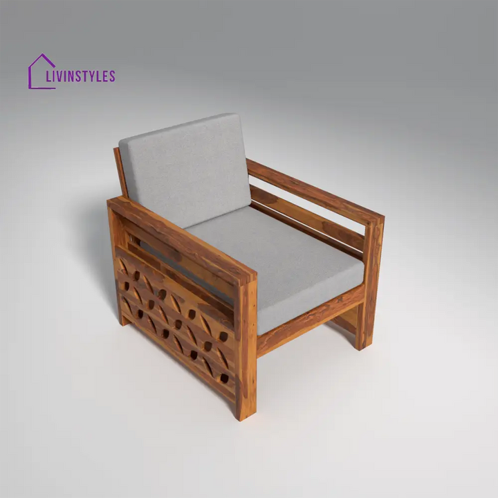 Denis Sheesham Wood Sofa Light Honey