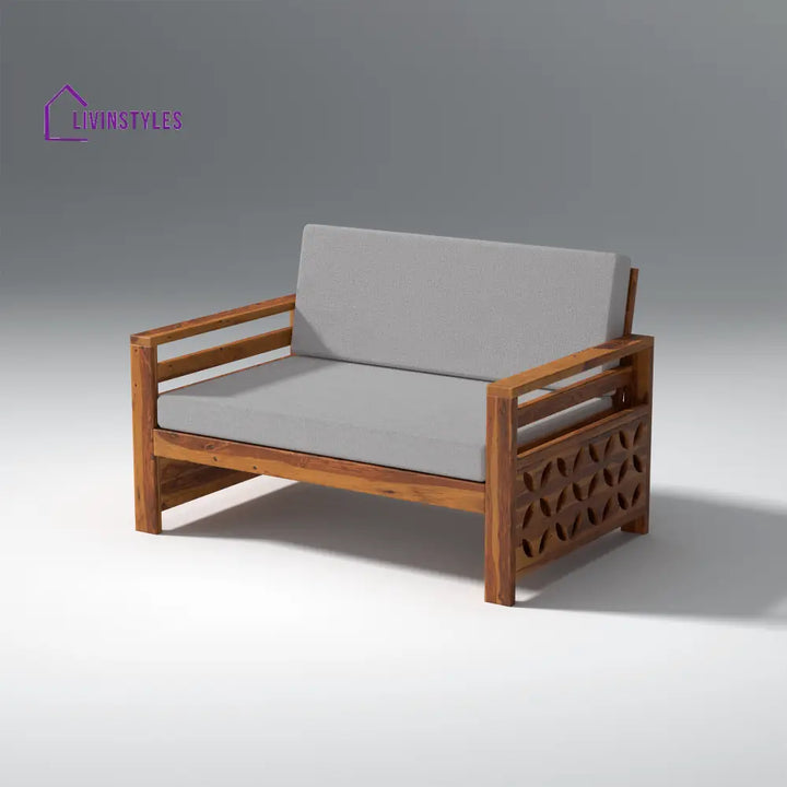 Denis Sheesham Wood Sofa Light Honey