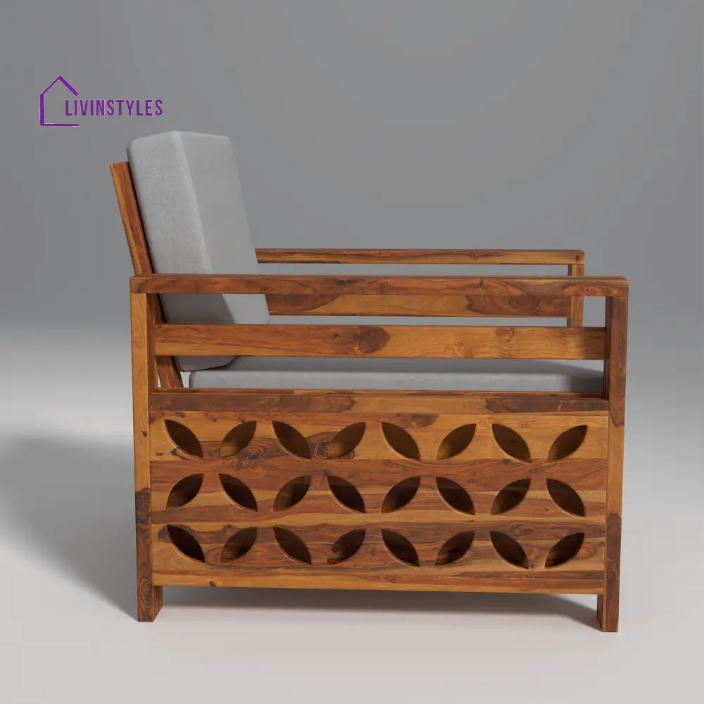 Denis Sheesham Wood Sofa Light Honey