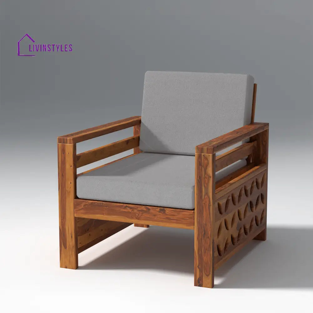 Denis Sheesham Wood Sofa Light Honey