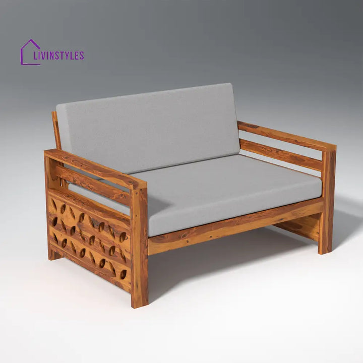 Denis Sheesham Wood Sofa Light Honey