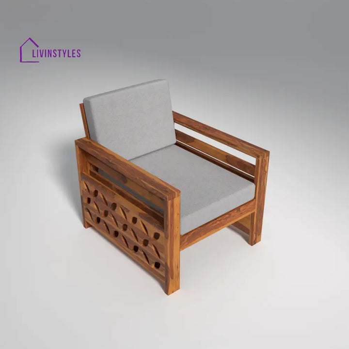 Denis Sheesham Wood Sofa Light Honey