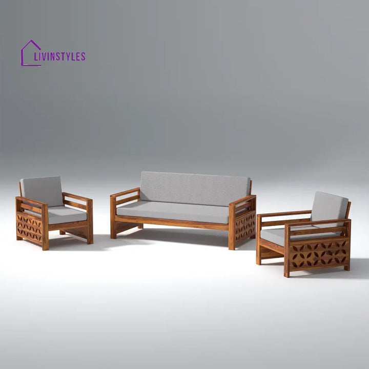 Denis Sheesham Wood Sofa Light Honey