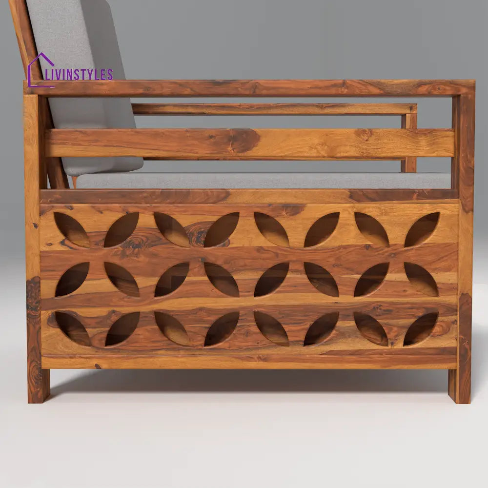 Denis Sheesham Wood Sofa Light Honey