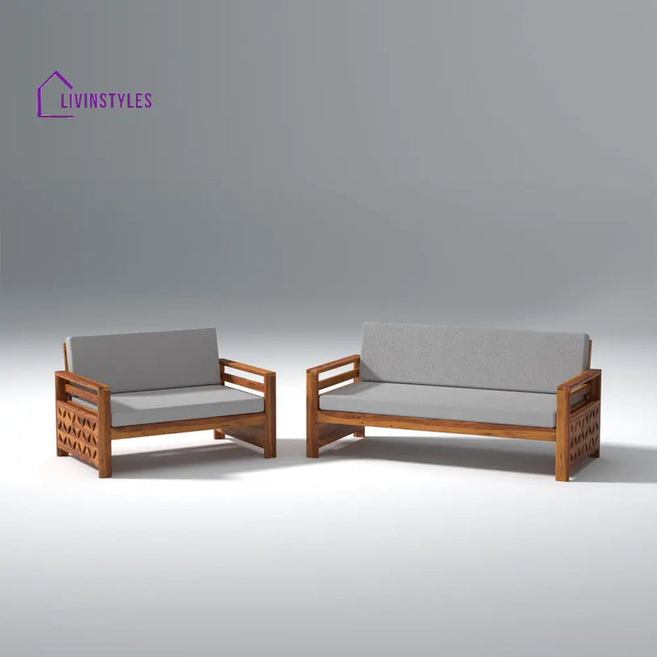 Denis Sheesham Wood Sofa Light Honey