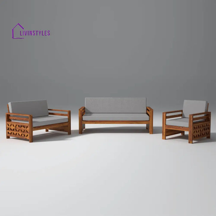 Denis Sheesham Wood Sofa Light Honey