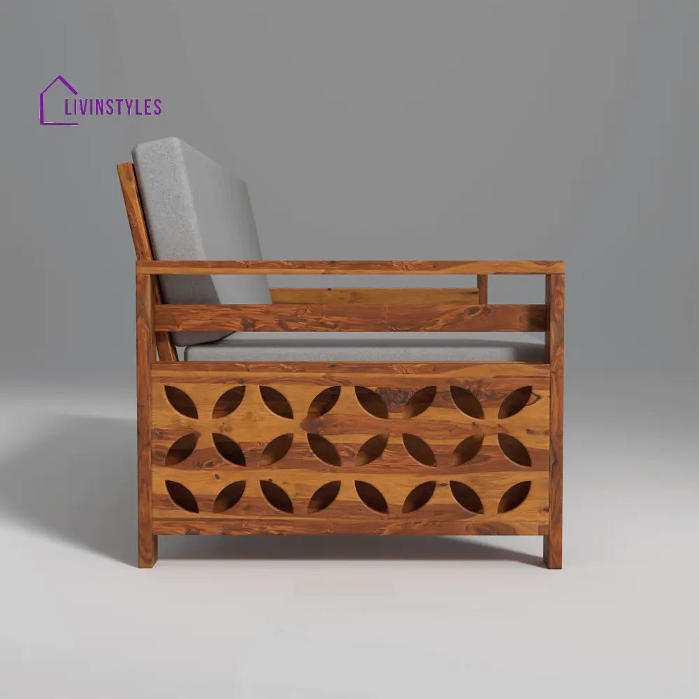 Denis Sheesham Wood Sofa Light Honey