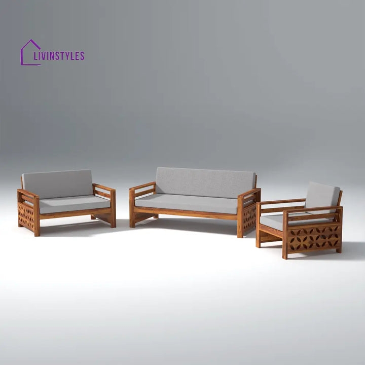 Denis Sheesham Wood Sofa Light Honey