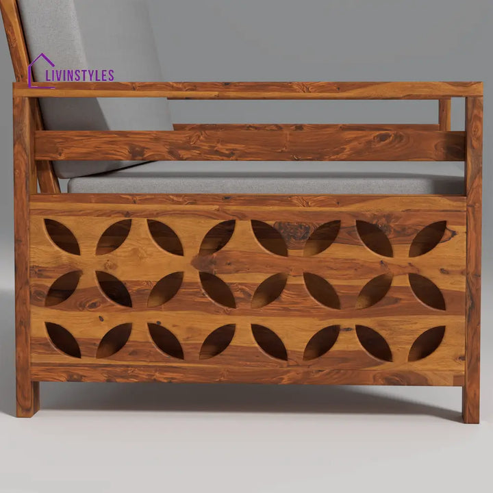 Denis Sheesham Wood Sofa Light Honey