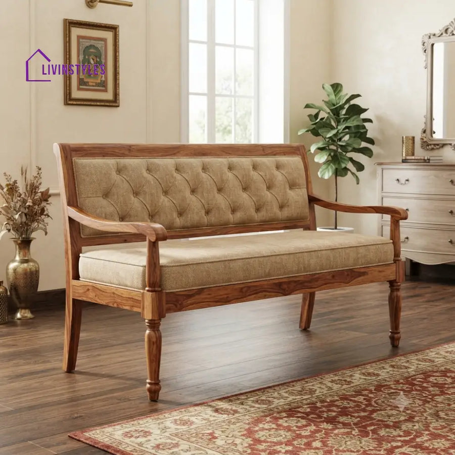 Denzel Wooden Bench for Living Room | Bedroom | Extra Seating