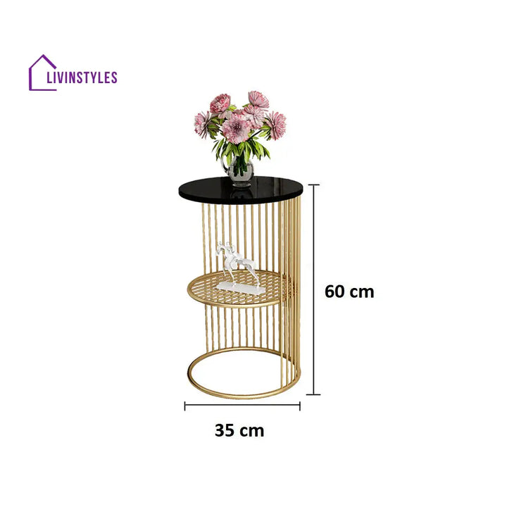 Designer Golden Half Caged Coffee Table