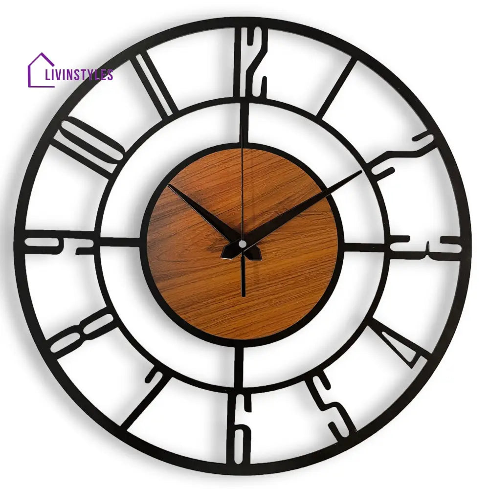 Designer Number Metal/Wooden Wall clock