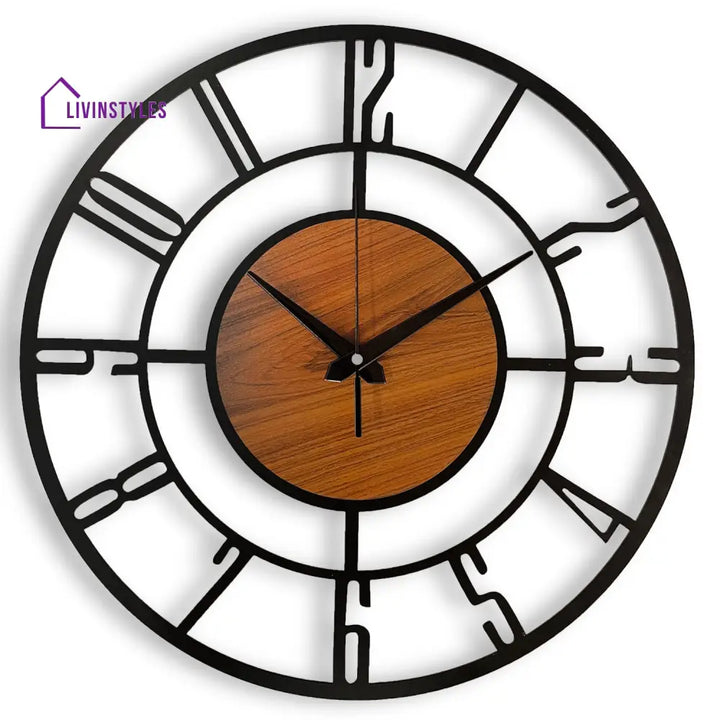 Designer Number Metal/Wooden Wall clock