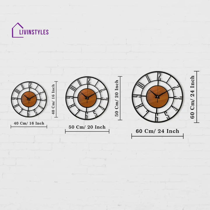 Designer Number Metal/Wooden Wall clock
