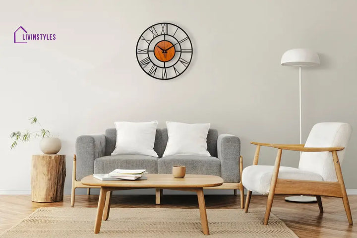 Designer Roman Metal/Wooden Wall clock