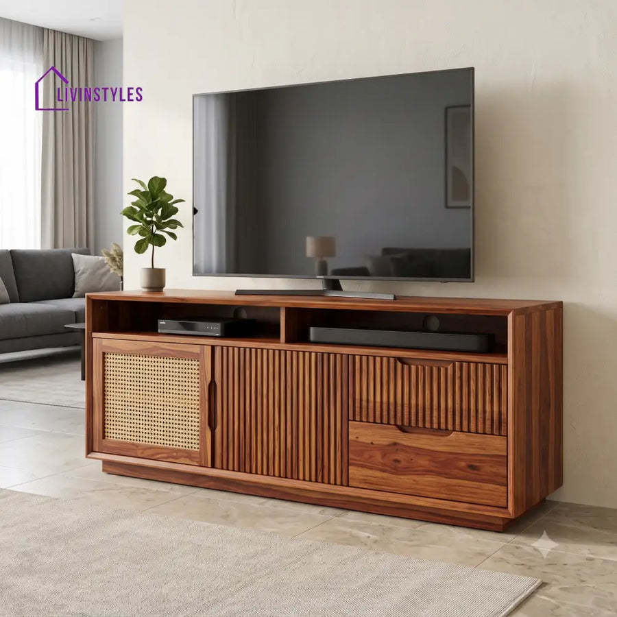 Desiree Solid Sheesham Wood Tv Unit for Living Room | Tv Cabinet | Tv Console Unit