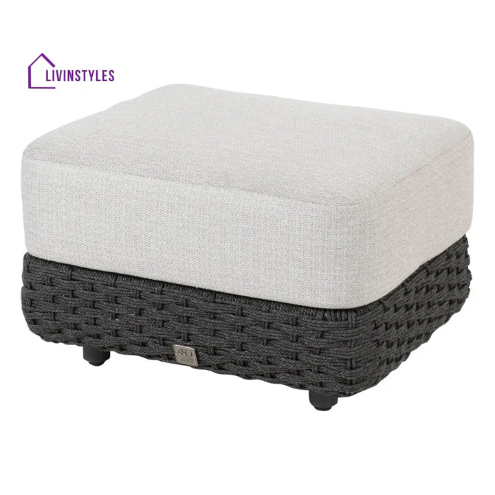 Deskoy Outdoor Garden Balcony Sofa Set 2 Seater 2 Single seater and 1 Center Table Set Braid & Rope (Black) - Sofa Sets